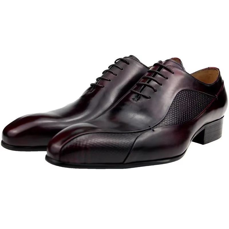 Sapatos Formais Masculinos Elegantes Brogue Nupcial Oxford Couro - Vermelho