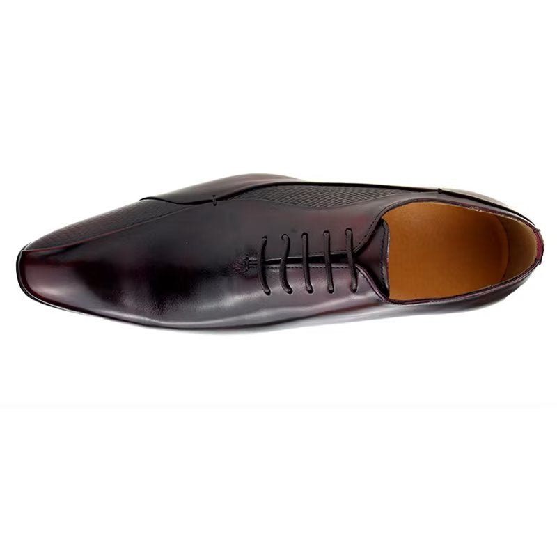 Sapatos Formais Masculinos Elegantes Brogue Nupcial Oxford Couro - Vermelho