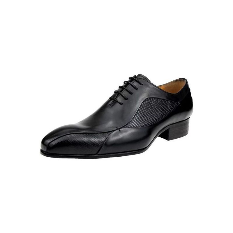 Sapatos Formais Masculinos Elegantes Brogue Nupcial Oxford Couro - Preto