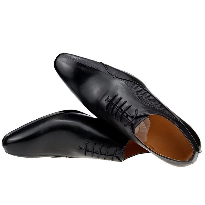 Sapatos Formais Masculinos Elegantes Brogue Nupcial Oxford Couro - Preto