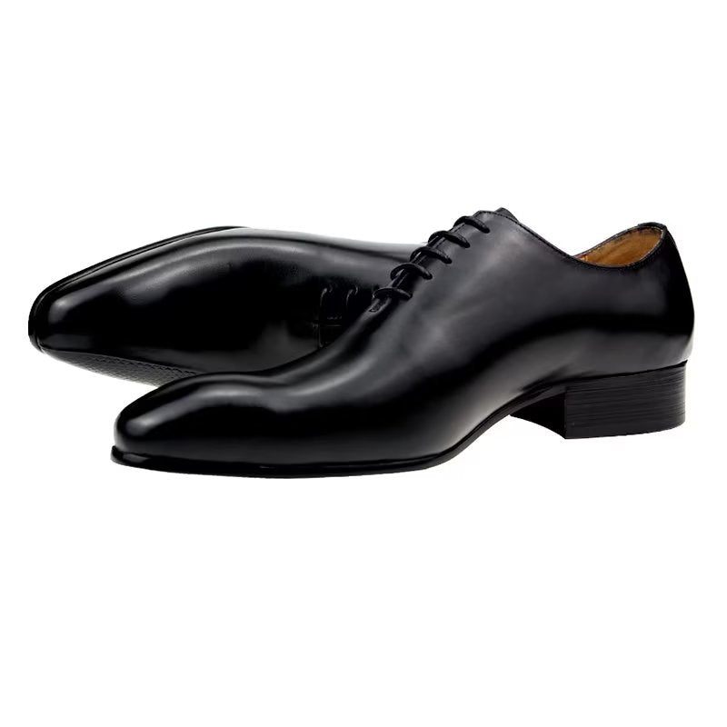 Sapatos Formais Masculinos Elegantes Brogue Nupcial Oxford Couro - Preto