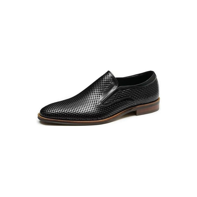Sapatos Formais Masculinos Elegantes Couro Estilo Brogue Slip-ons Para Casamento