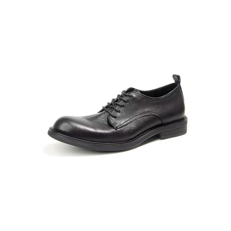 Sapatos Formais Masculinos Elegantes Retro Brogue Couro Vestido Oxford - Preto
