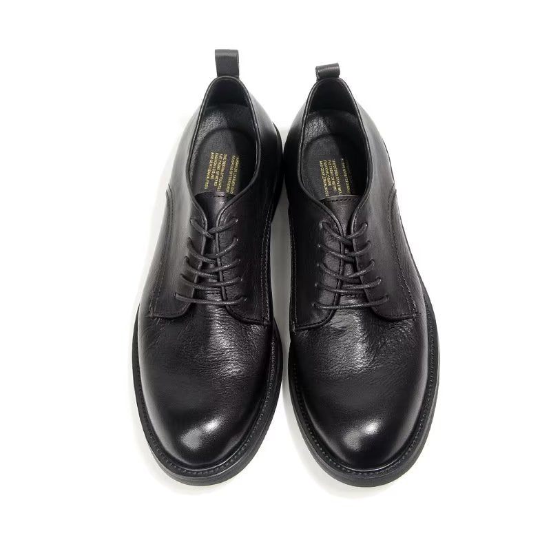 Sapatos Formais Masculinos Elegantes Retro Brogue Couro Vestido Oxford - Preto