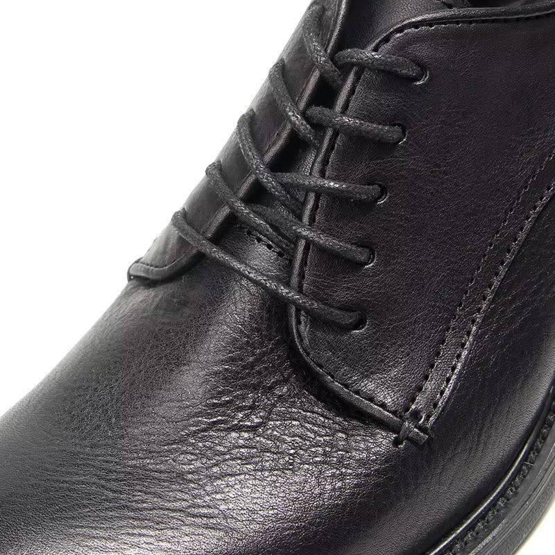 Sapatos Formais Masculinos Elegantes Retro Brogue Couro Vestido Oxford - Preto