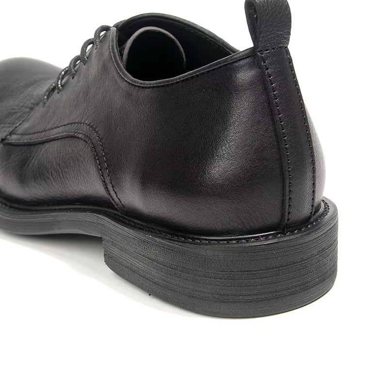 Sapatos Formais Masculinos Elegantes Retro Brogue Couro Vestido Oxford - Preto