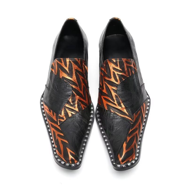 Sapatos Formais Masculinos Elegantes Sociais Britânicos Couro Com Bico Fino - Preto