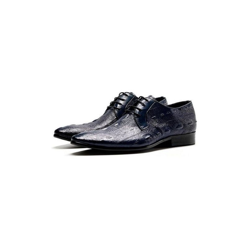 Sapatos Formais Masculinos Exóticos Com Cadarço Oxford - Azul