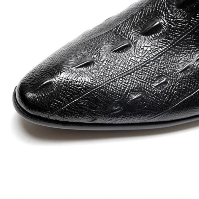Sapatos Formais Masculinos Exóticos Com Cadarço Oxford - Preto