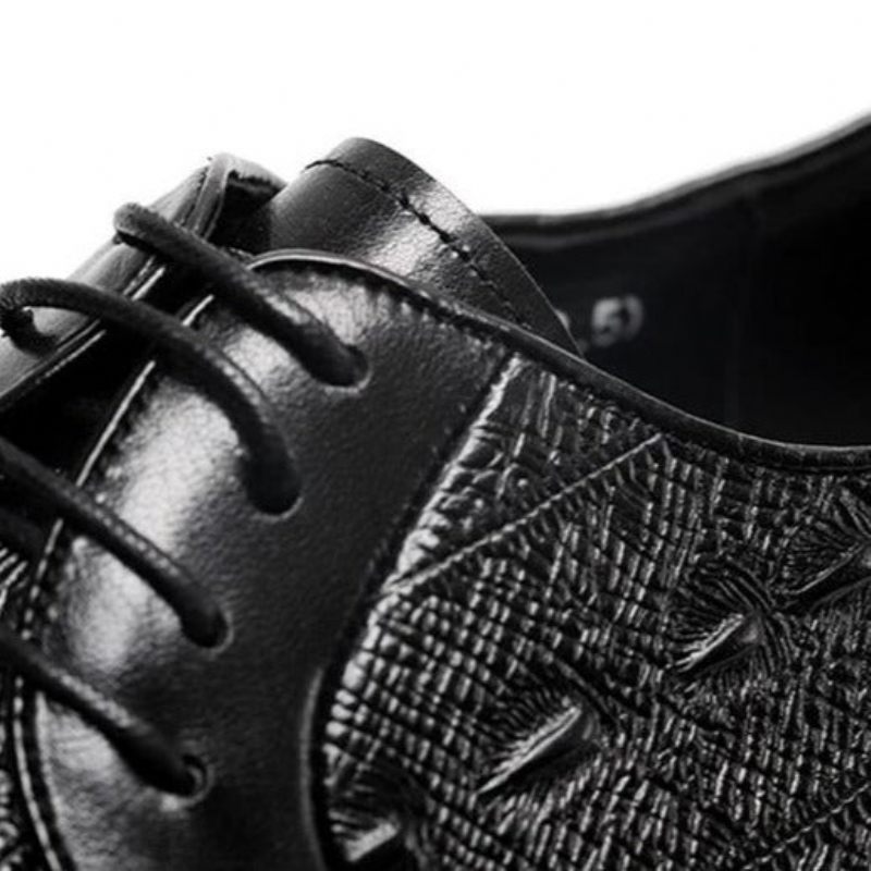 Sapatos Formais Masculinos Exóticos Com Cadarço Oxford - Preto