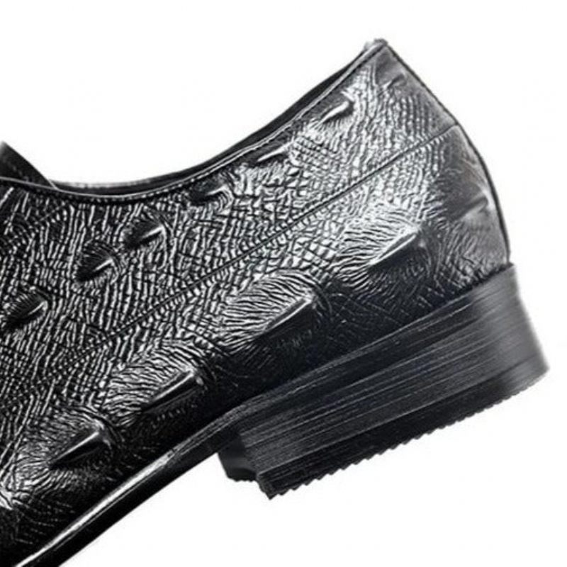 Sapatos Formais Masculinos Exóticos Com Cadarço Oxford - Preto