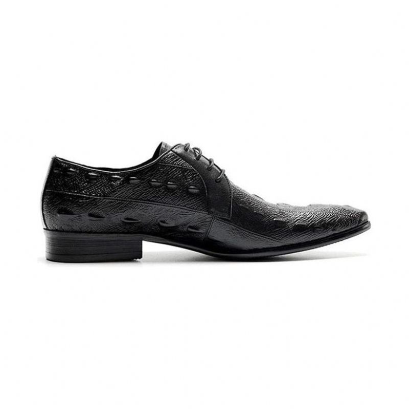 Sapatos Formais Masculinos Exóticos Com Cadarço Oxford - Preto