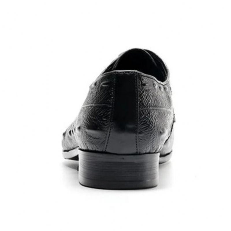 Sapatos Formais Masculinos Exóticos Com Cadarço Oxford - Preto