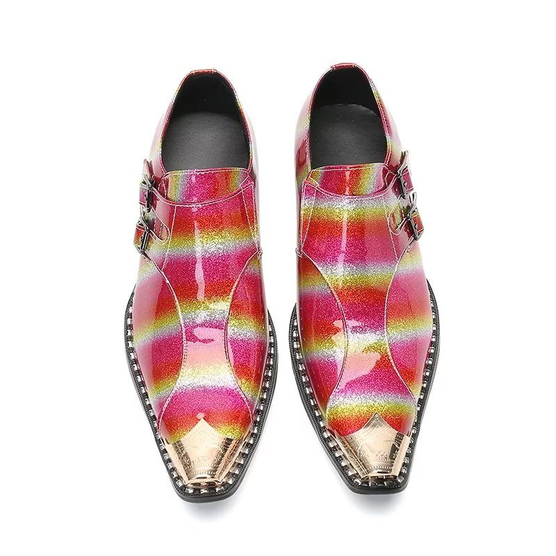 Sapatos Formais Masculinos Exóticos Monkstrap Sociais Inteligentes - Multicolorido