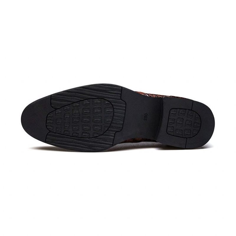 Sapatos Formais Masculinos Luxo Crocgloss Classic Brogue - Preto