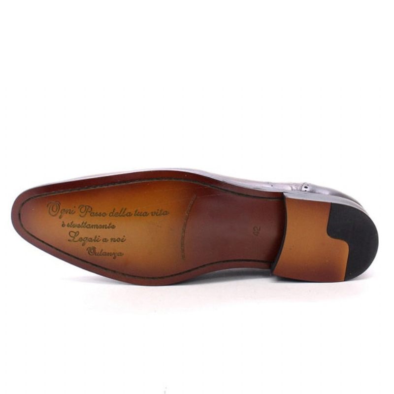 Sapatos Formais Masculinos Luxo Em Couro Crocodilo Brogue Oxford - Café