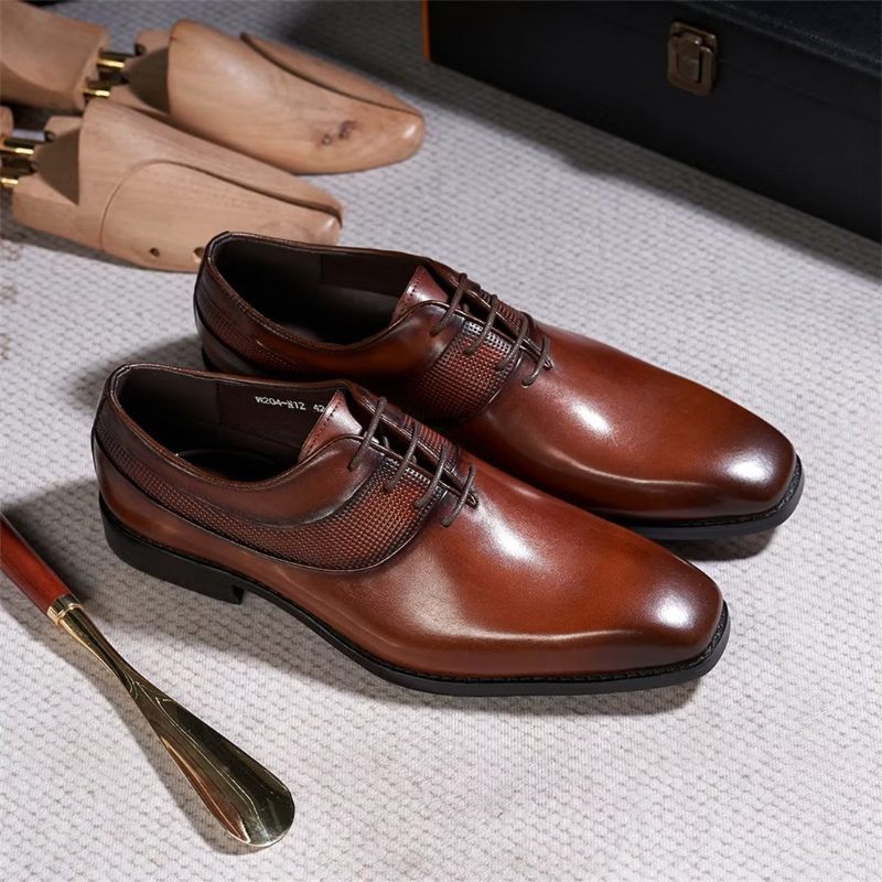 Sapatos Formais Masculinos Luxo Para Vestido Corporativo - Marrom