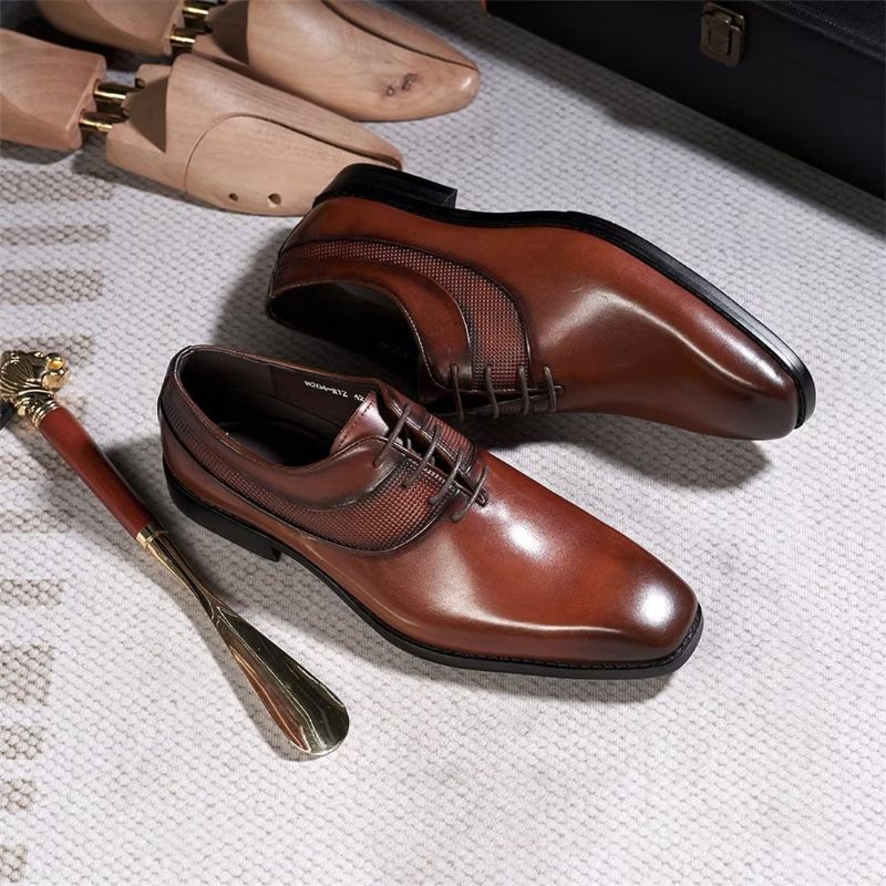 Sapatos Formais Masculinos Luxo Para Vestido Corporativo - Marrom