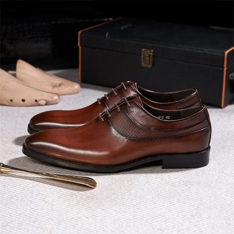 Sapatos Formais Masculinos Luxo Para Vestido Corporativo - Marrom