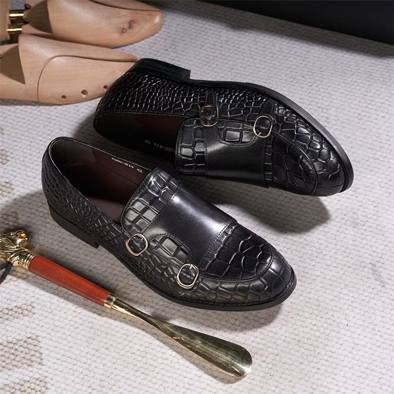 Sapatos Formais Masculinos Mocassins Slip-on Elegância Refinada - Preto