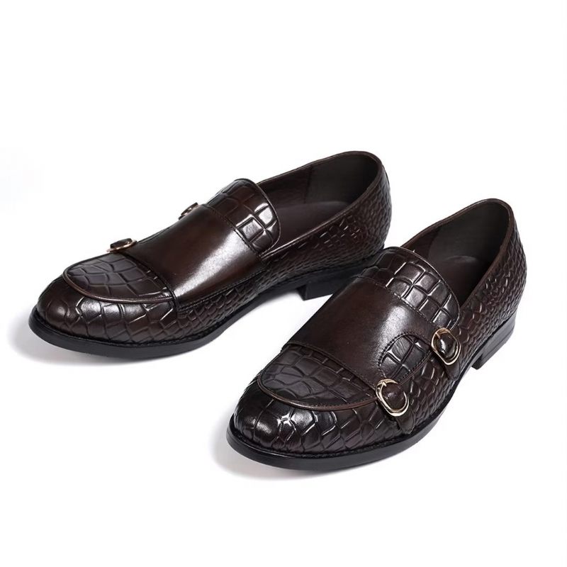 Sapatos Formais Masculinos Mocassins Slip-on Elegância Refinada - Café