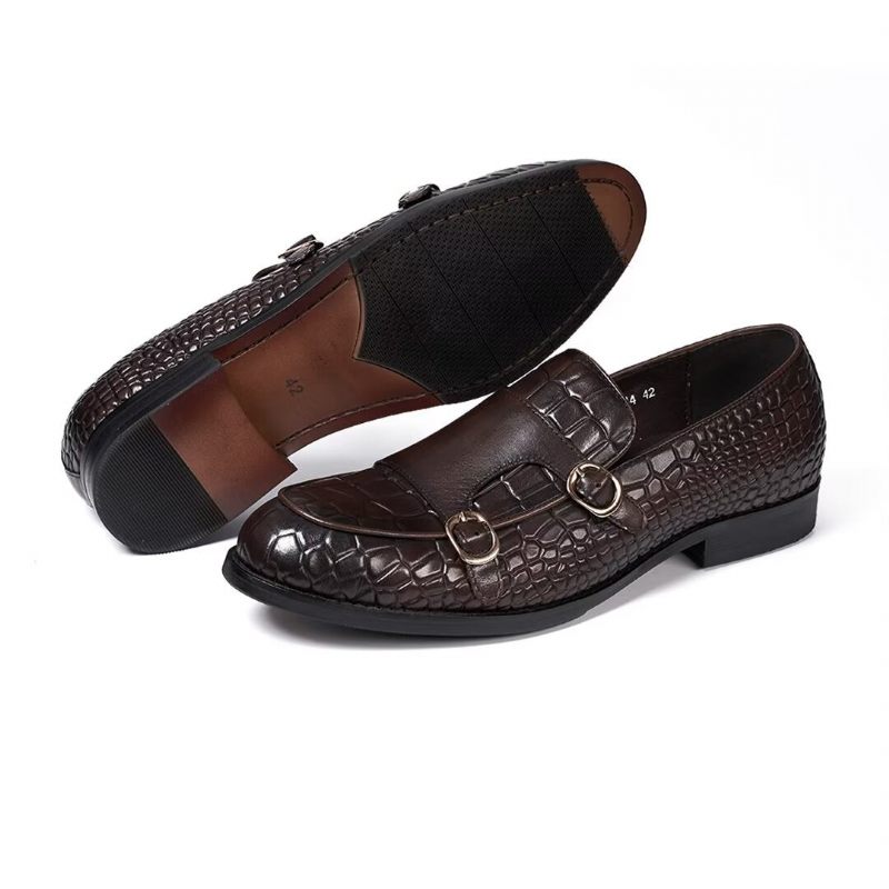 Sapatos Formais Masculinos Mocassins Slip-on Elegância Refinada - Café
