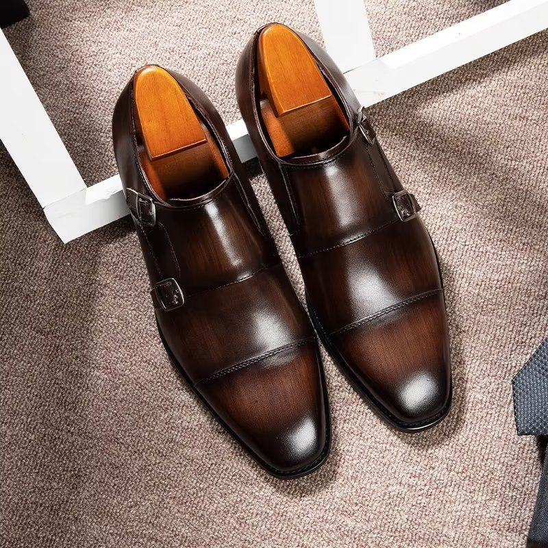 Sapatos Formais Masculinos Monkstrap Sociais - Café