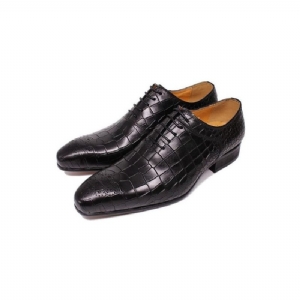 Sapatos Formais Masculinos Opulentos Crocprint Oxford Sociais