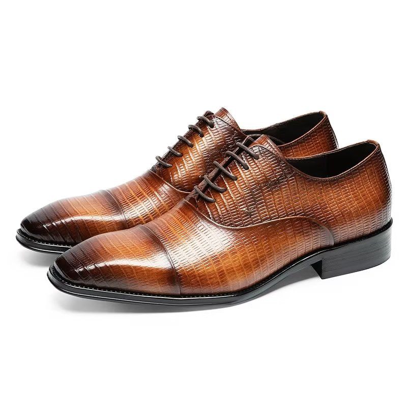 Sapatos Formais Masculinos Opulentos Exotica Oxford - Café
