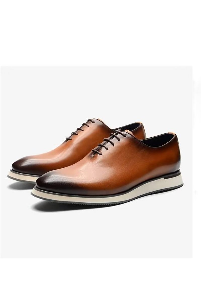 Sapatos Formais Masculinos Sociais Couro Clássico Refinado - Marrom