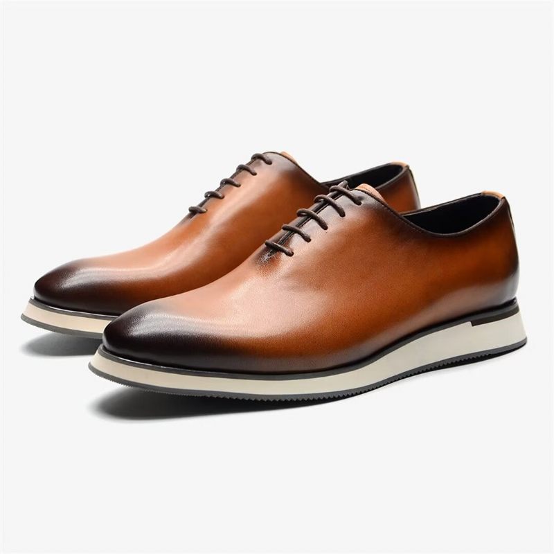 Sapatos Formais Masculinos Sociais Couro Clássico Refinado - Marrom