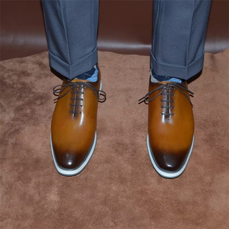 Sapatos Formais Masculinos Sociais Couro Clássico Refinado - Marrom
