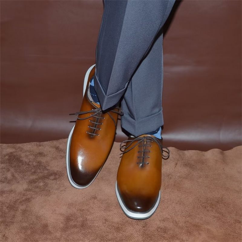 Sapatos Formais Masculinos Sociais Couro Clássico Refinado - Marrom
