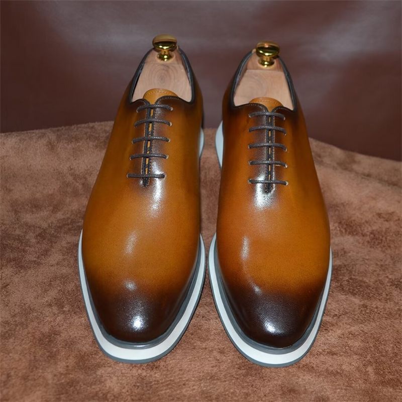 Sapatos Formais Masculinos Sociais Couro Clássico Refinado - Marrom