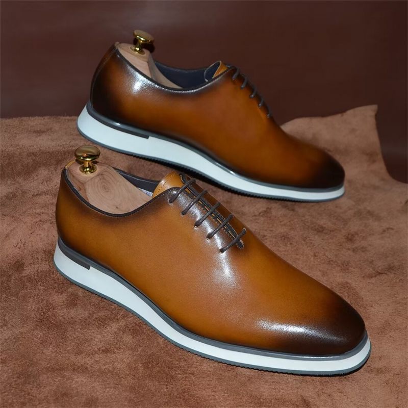 Sapatos Formais Masculinos Sociais Couro Clássico Refinado - Marrom