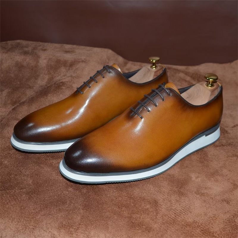 Sapatos Formais Masculinos Sociais Couro Clássico Refinado - Marrom
