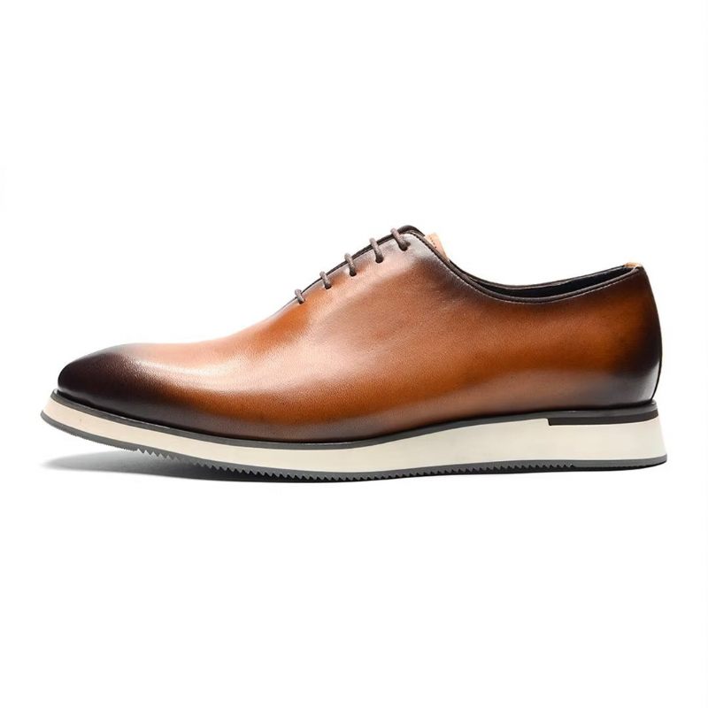 Sapatos Formais Masculinos Sociais Couro Clássico Refinado - Marrom