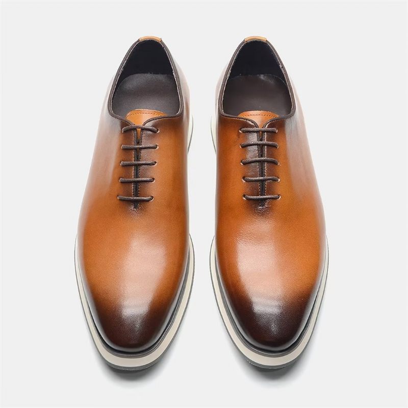 Sapatos Formais Masculinos Sociais Couro Clássico Refinado - Marrom