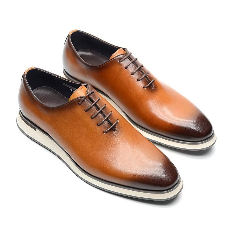 Sapatos Formais Masculinos Sociais Couro Clássico Refinado - Marrom