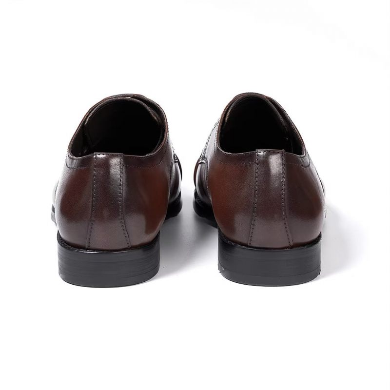 Sapatos Formais Masculinos Sociais Couro Com Apelo Executivo - Marrom