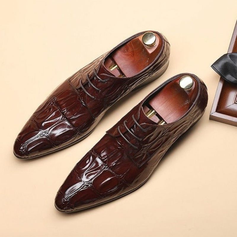 Sapatos Formais Masculinos Sociais Executivos Com Cordões Oxford - Vermelho