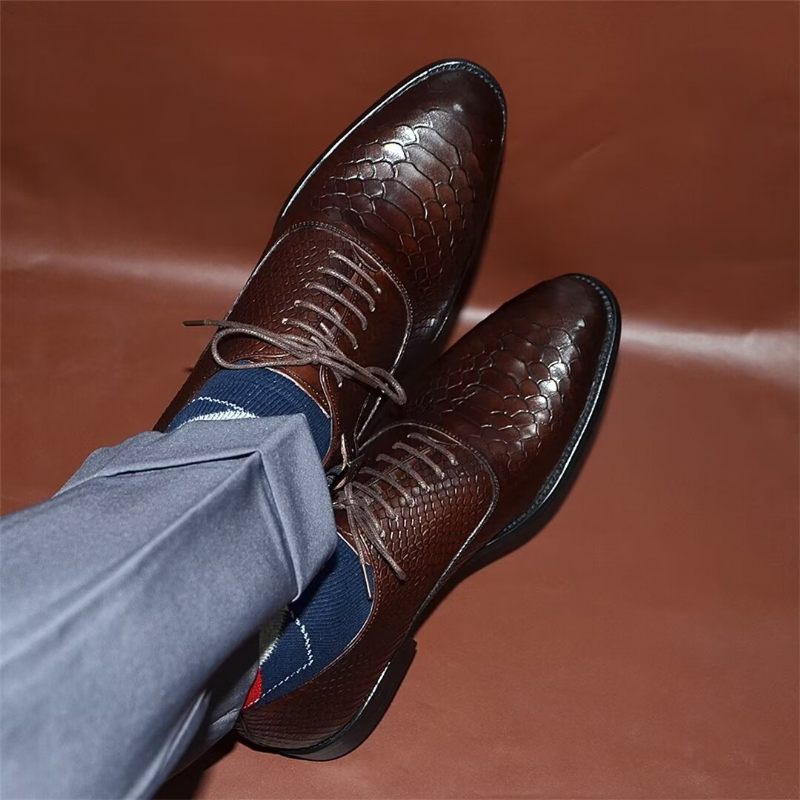 Sapatos Formais Masculinos Sofisticação Urbana Sociais Com Cordões - Café