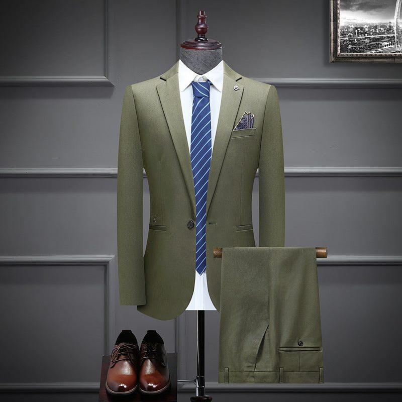 Ternos Masculinos Com Frente Plana E Skinny - Verde